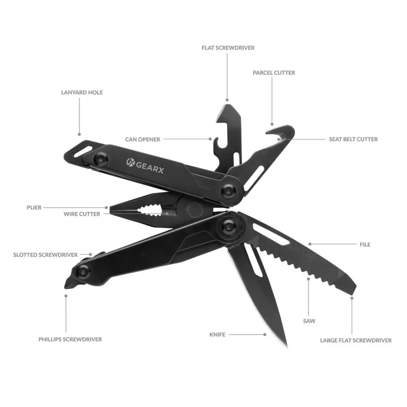 Narzędzie wielofunkcyjne Gear X - czarny (P221.251)