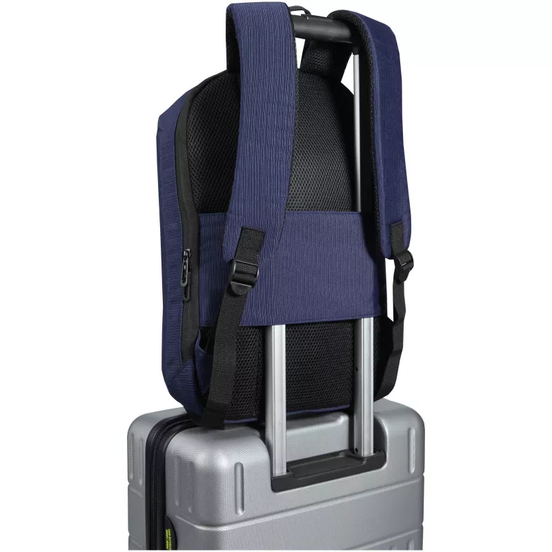 Luma plecak na laptopa z ekranem o przekątnej 15 cali z płótna z recyklingu z certyfikatem GRS o pojemności 10 l - Granatowy (13011055)