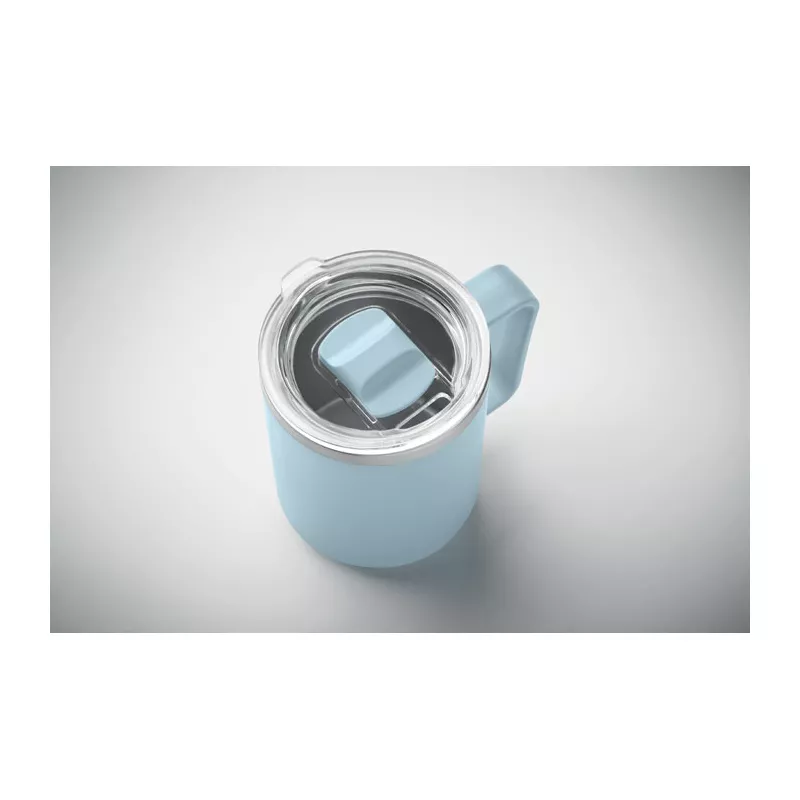 Kubek dwuścienny z przesuwaną pokrywką 400 ml COCOA - Baby Blue (MO2900-66)