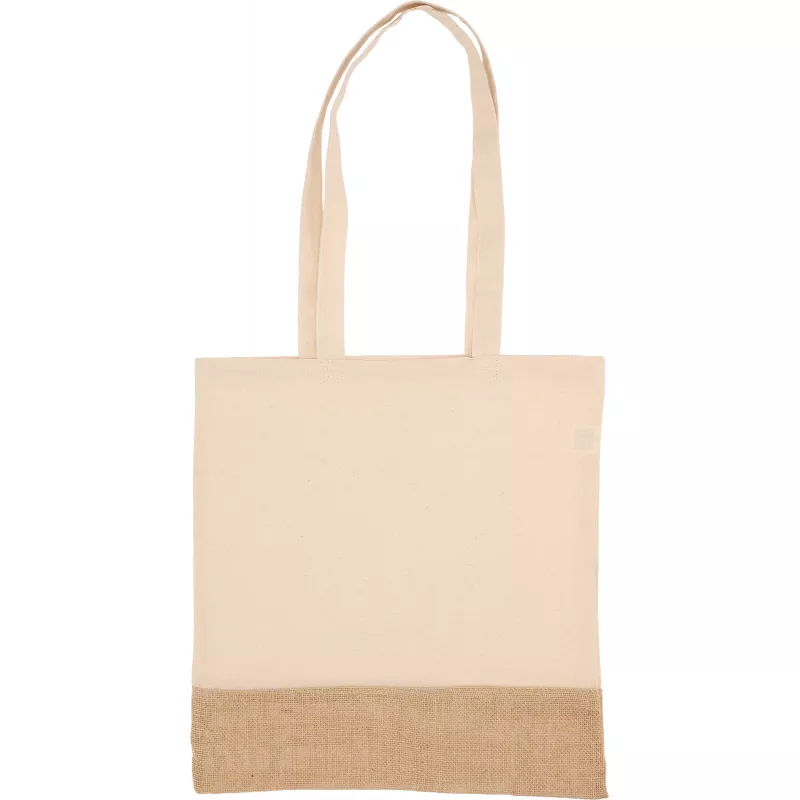 Torba bawełniana z jutowym dnem 140 g/m2 DOREEN - biały (6139906)