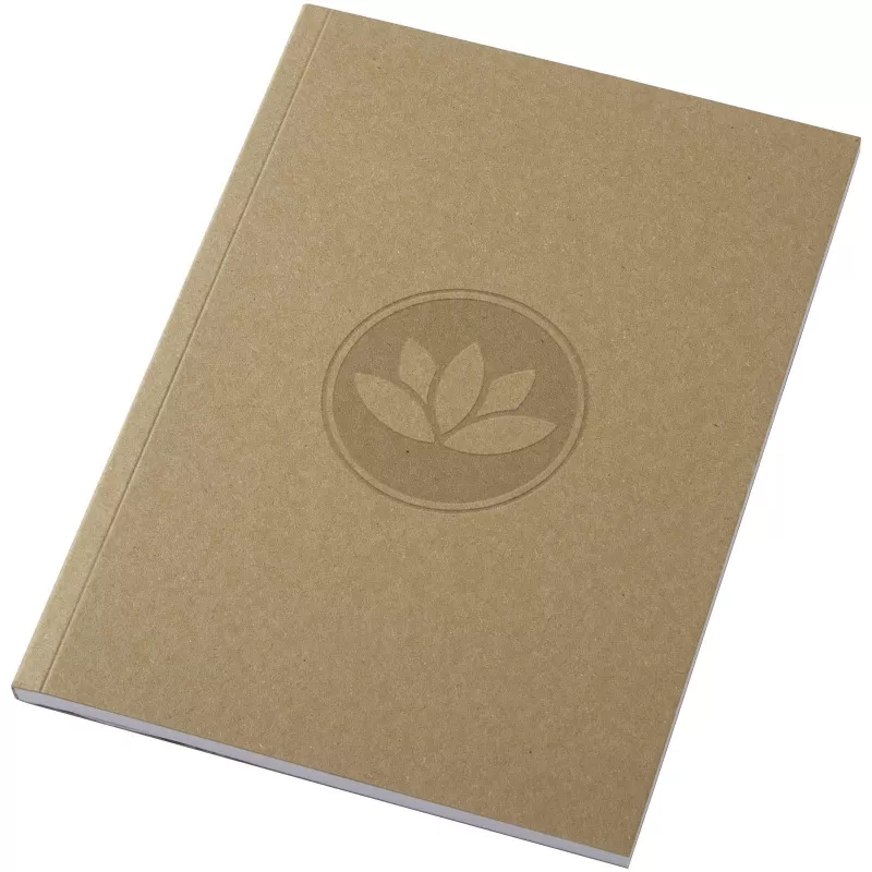 Notatnik A5 Novella Austen z miękką okładką z materiału z recyklingu, papier pakowy — 50 kartek - Piasek pustyni (21026506)