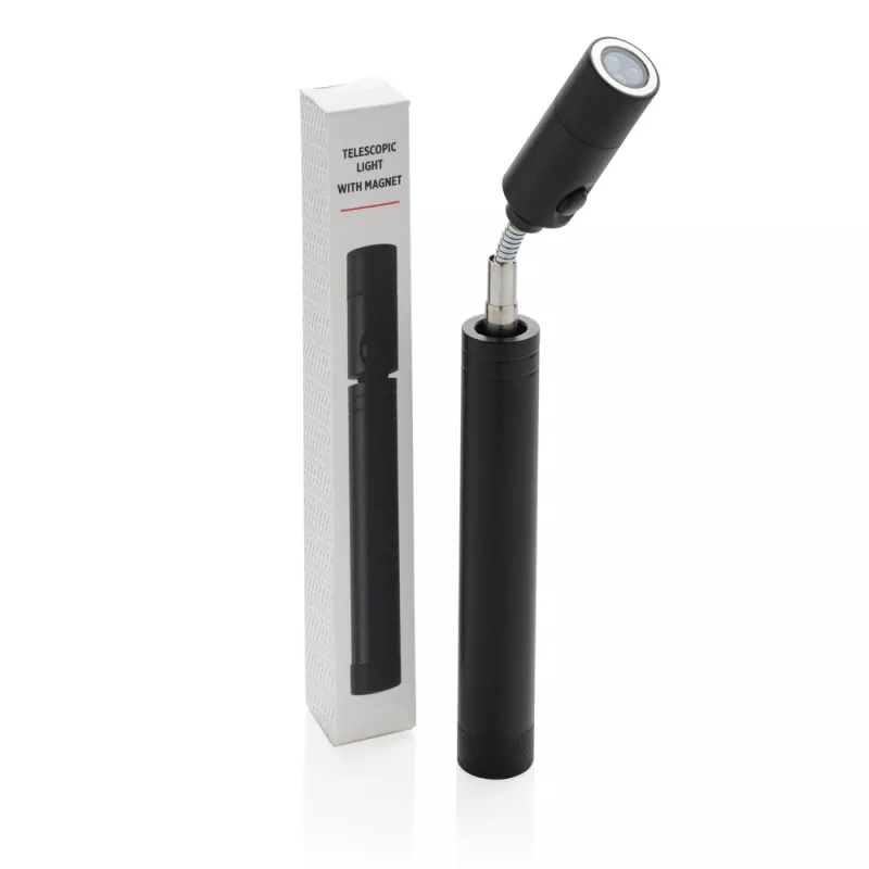 Latarka teleskopowa 3 LED z magnesem - czarny (P513.651)