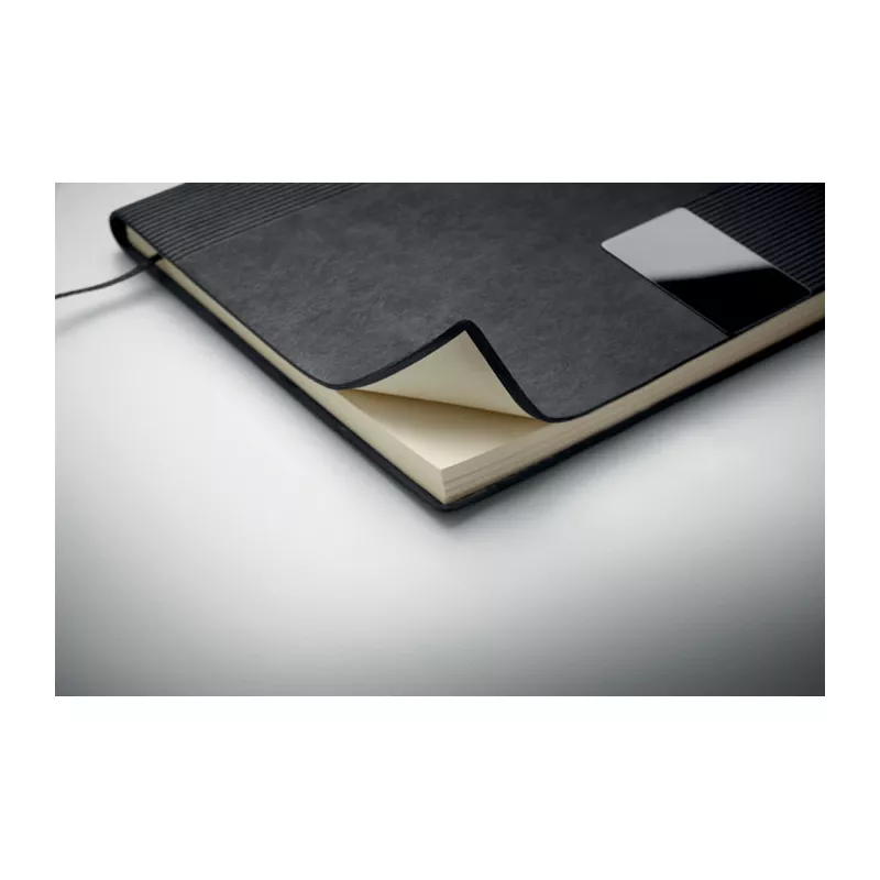 Notes A5 w okładce z PU 80 kartek w linię TREZE - Czarny (MO2645-03)