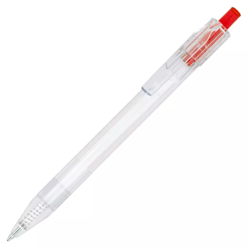 Długopis z R-PET - czerwony transparentny (LT80562-N0421)