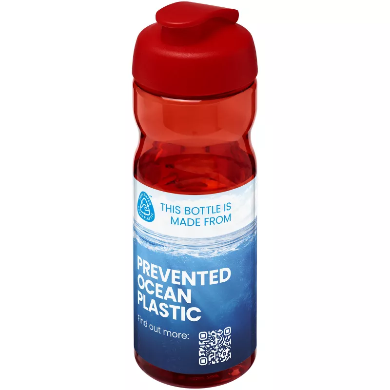 Bidon H2O Eco o pojemności 650 ml z wieczkiem zaciskowym - Czerwony-Czerwony (21009716)