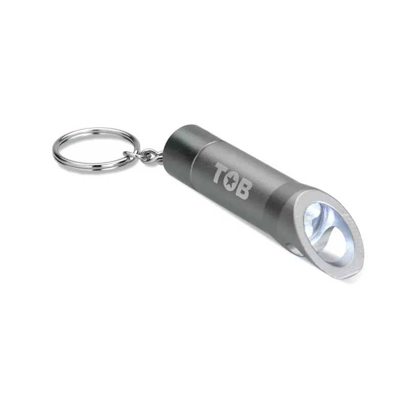 Brelok latarka LED z otwieraczem LITOP - Kamienny Szary (MO8142-15)