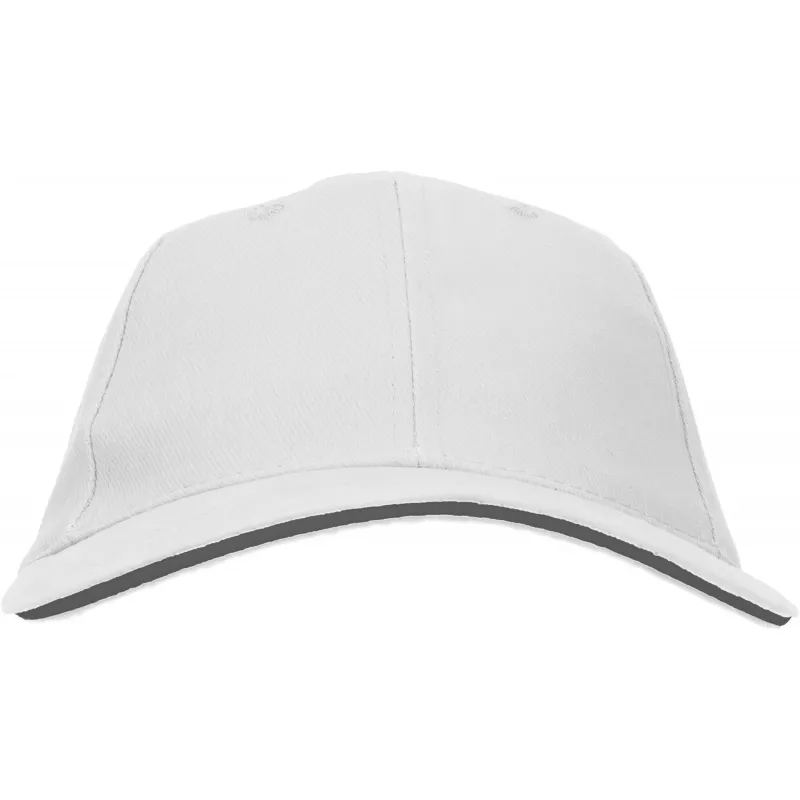 Czapka z daszkiem bawełniana 6 paneli, 260 g/m² CURTIS - biały (5046606)