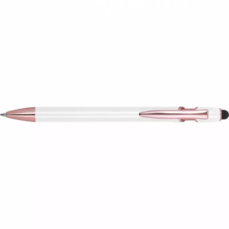 Długopis aluminiowy z recyklingu żelowy touch pen BELO HORIZONTE - biały (528106)