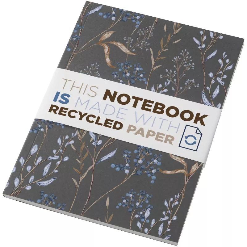 Notatnik A5 Novella Austen z miękką okładką z materiału z recyklingu, 50 kartek - Ciemnografitowy (21024990)