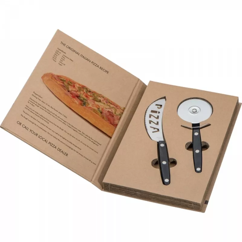 Zestaw do krojenia pizzy FELICIA - czarny (8056003)