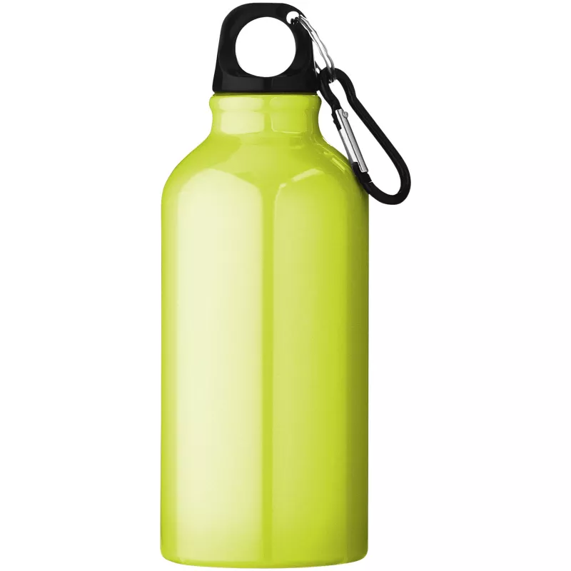 Butelka reklamowa 400 ml Oregon aluminiowa z karabińczykiem - Neonowy żółty (10000206)