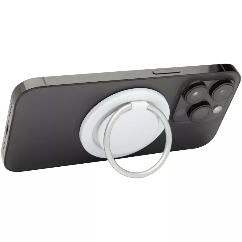 Albali magnetyczny uchwyt na telefon z tworzyw sztucznych pochodzących z recyklingu z podstawką pierścieniową - Biały (12446201)