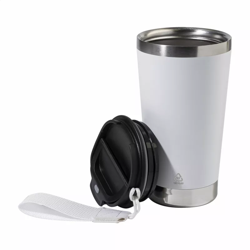 Kubek termiczny z podwójnymi ściankami Pacama 430 ml - biały (AP808119-01)