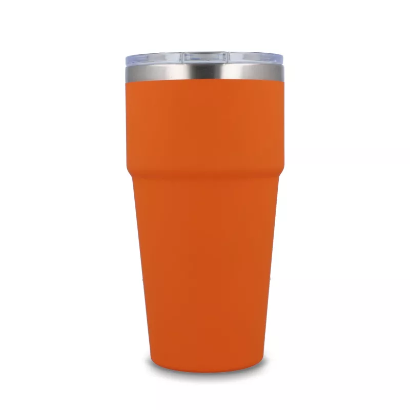 T-ceramiczny kubek do samochodu o miękkim dotyku 500ml - pomarańczowy (LT98729-N0026)