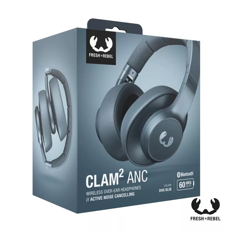 3HP4102 | Fresh 'n Rebel Clam 2 ANC Bluetooth Over-ear Headphones - Dive Blue (LT49726-N0048)