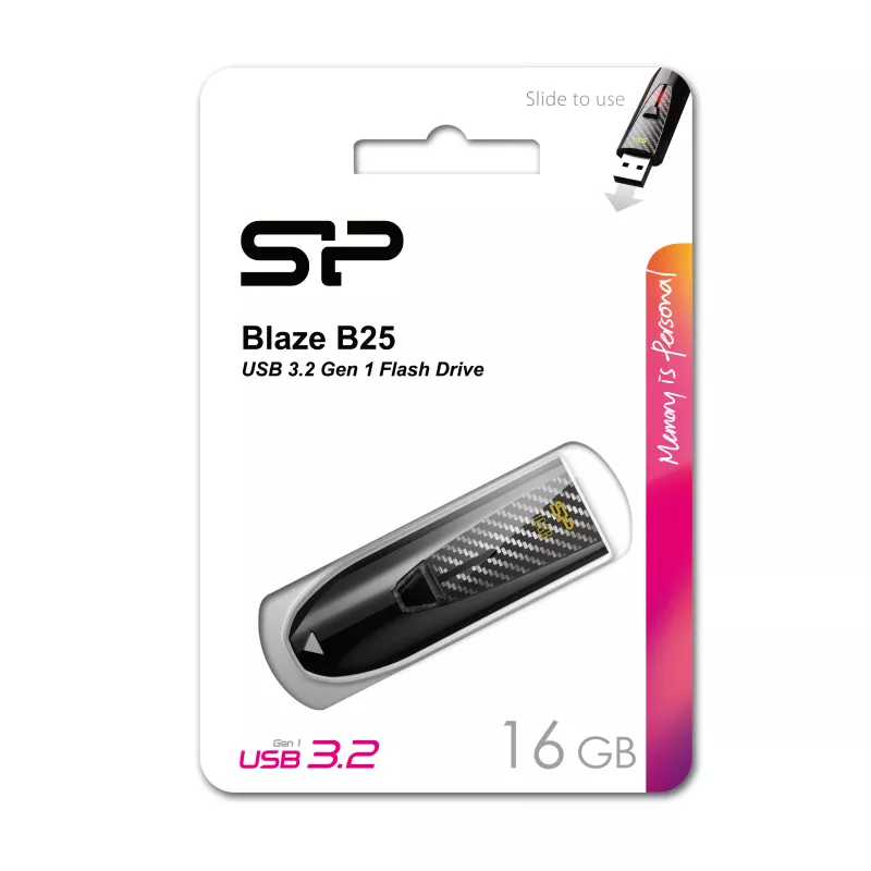 Pendrive Blaze B25, 16GB 3.1 Silicon Power - czarny (EG 817003 16GB)