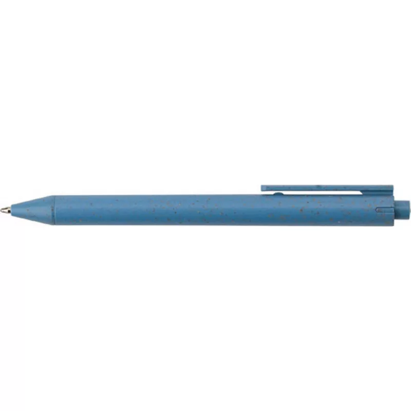 Notatnik ok. A5 ze słomy pszenicznej z długopisem - niebieski (V0238-11)