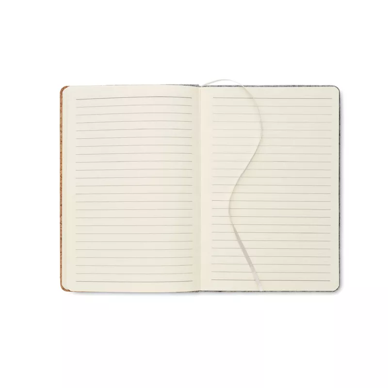 Notes A5 w okładce z filcu 80 kartek w linię CORKBOOK - Szary (MO2553-07)