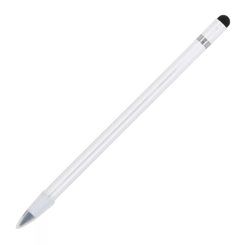 Aluminiowy ołówek o długiej żywotności z gumką - biały (LT91599-N0001)