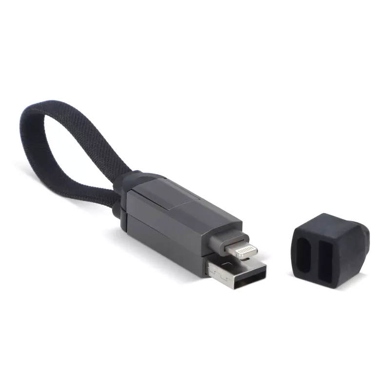 Wielofunkcyjny brelok OTG z kablem 4 w 1 o mocy 60W - czarny (LT95660-N0002)
