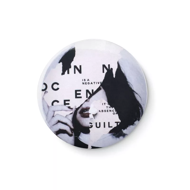 Przypinka button 4,4 cm SMALL PIN - Srebrny Mat (MO9329-16)