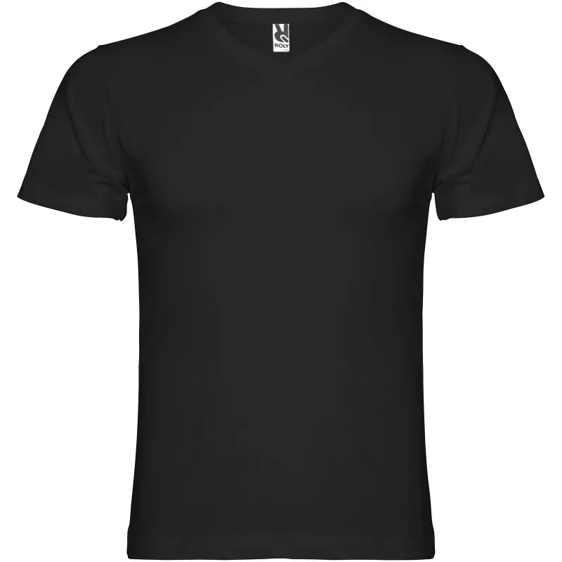 Samoyedo koszulka męska z krótkim rękawem i dekoltem w serek - Czarny (R6503-BLACK)