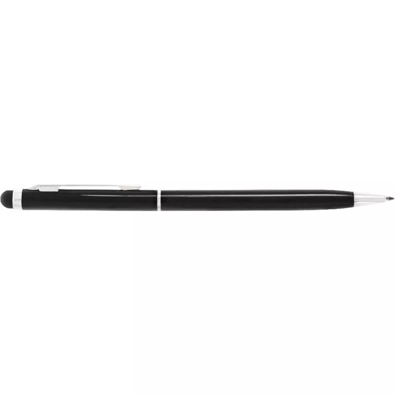 Długopis metalowy błyszczący z  touch pen-em | Raymond - czarny (V1660-03)