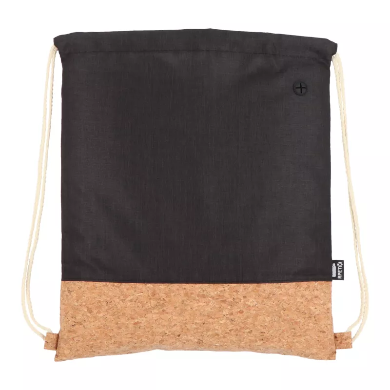 Worek ze sznurkiem R-PET i korek 35 x 40 cm - czarny (LT91392-N0002)
