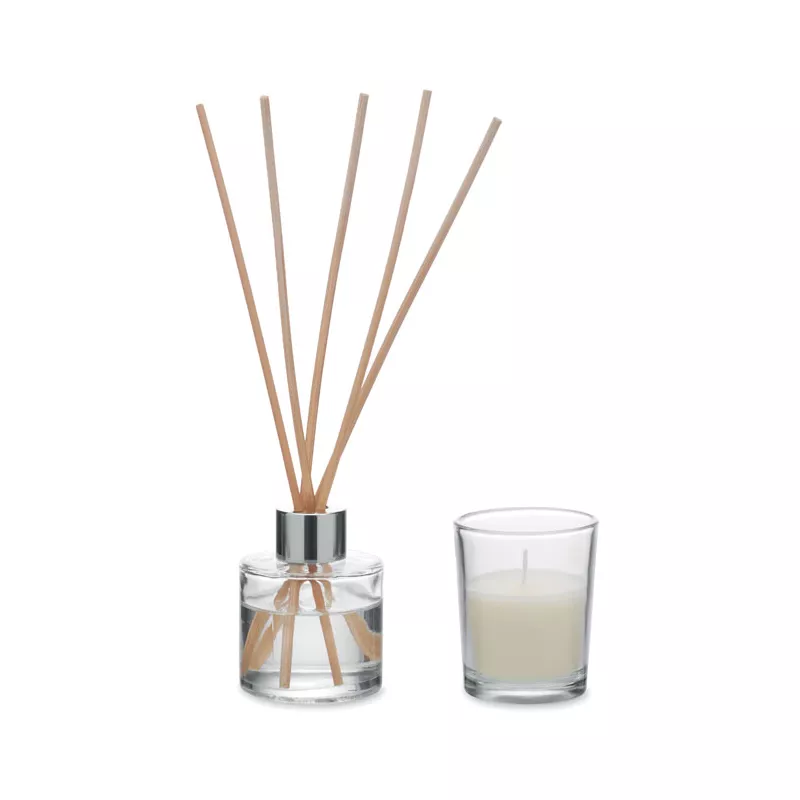 Zestaw dyfuzor zapachowy 40 ml i świeca MUSKA SET - Przezroczysty (MO3112-22)