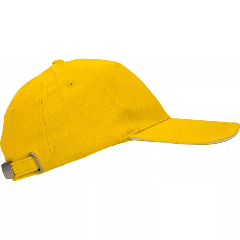 Czapka z daszkiem bawełniana 6 paneli, 260 g/m² CURTIS - żółty (5046608)