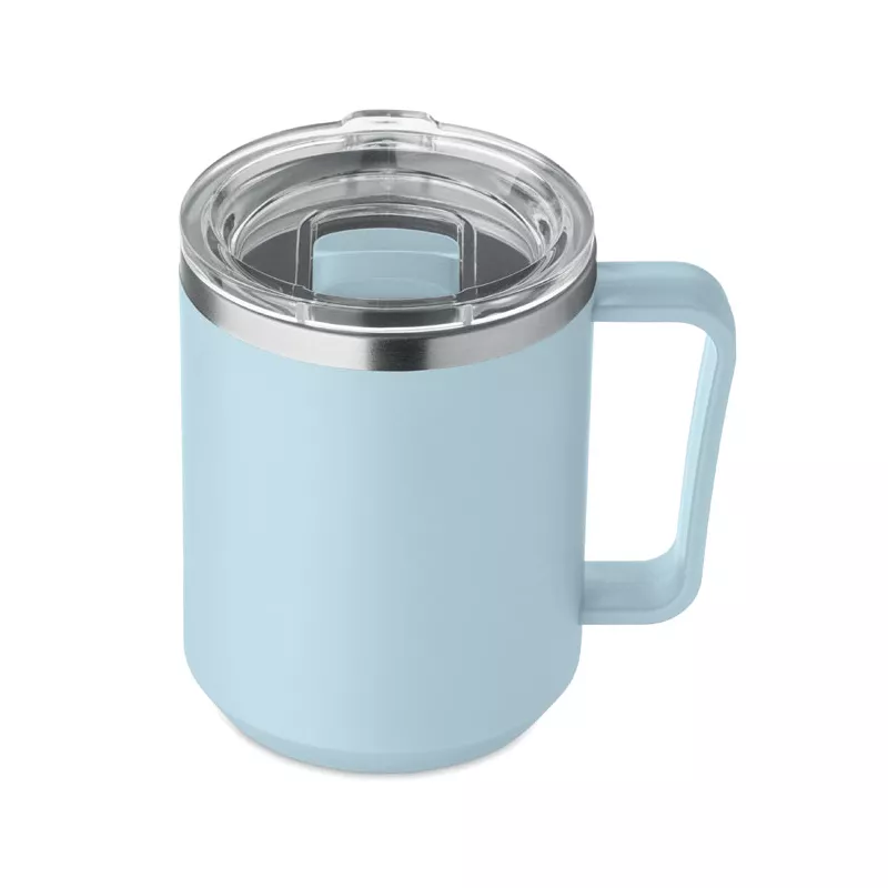 Kubek dwuścienny z przesuwaną pokrywką 400 ml COCOA - Baby Blue (MO2900-66)