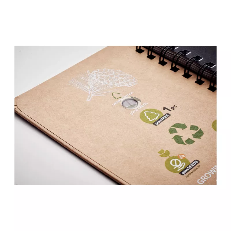 Notes A5 z nasionami 72 kartki w linię GROWNOTEBOOK - Bezowy (MO6225-13)