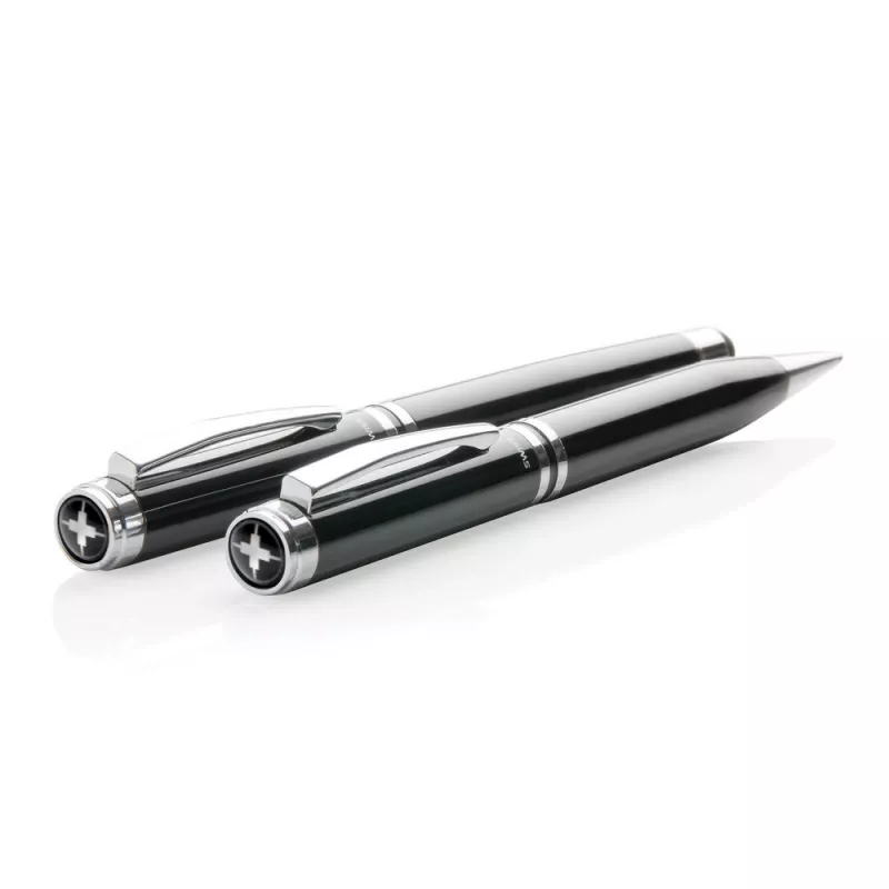 Zestaw piśmienny  pióro kulkowe z touch penem oraz długopis Swiss Peak - czarny, srebrny (P610.430)