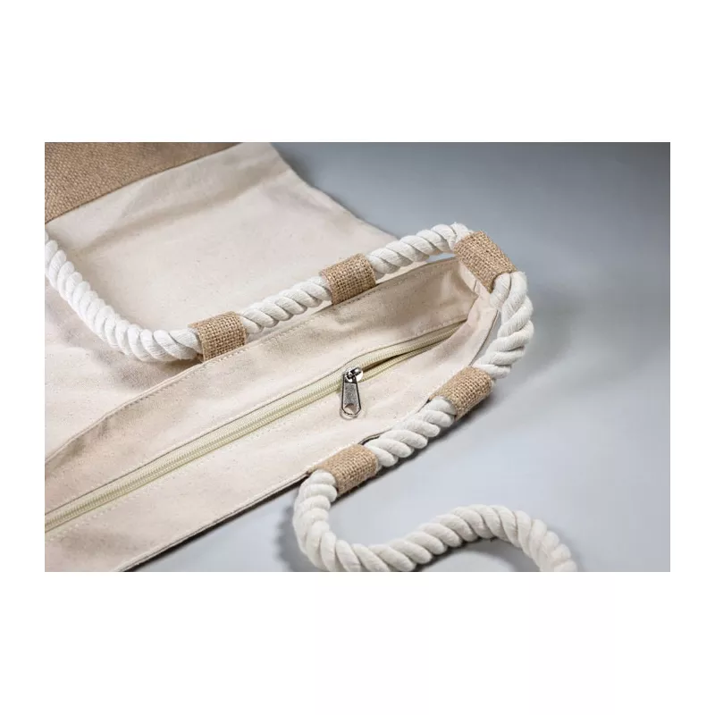 Torba plażowa z płótna i juty 280 g/m² MAKENKE - Bezowy (MO2805-13)