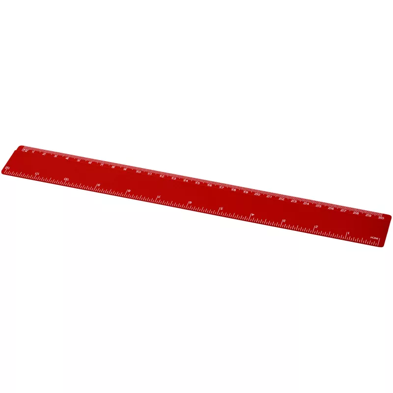 Refari linijka z tworzywa sztucznego pochodzącego z recyklingu o długości 30 cm - Czerwony (21046821)