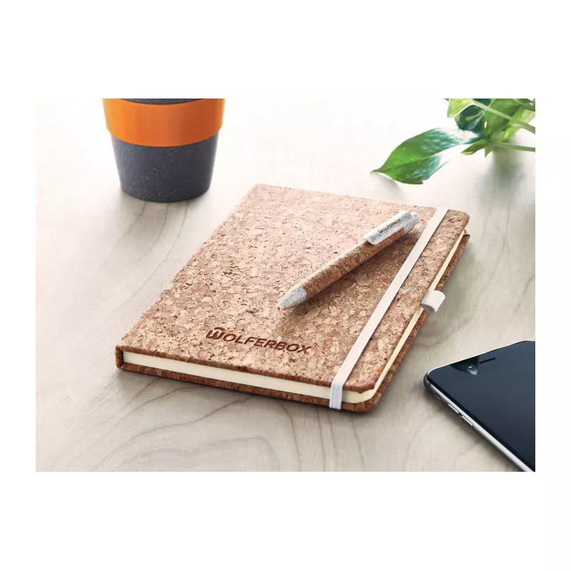 Notes A5 z długopisem 80 kartek w linię SUBER SET - Bezowy (MO6202-13)