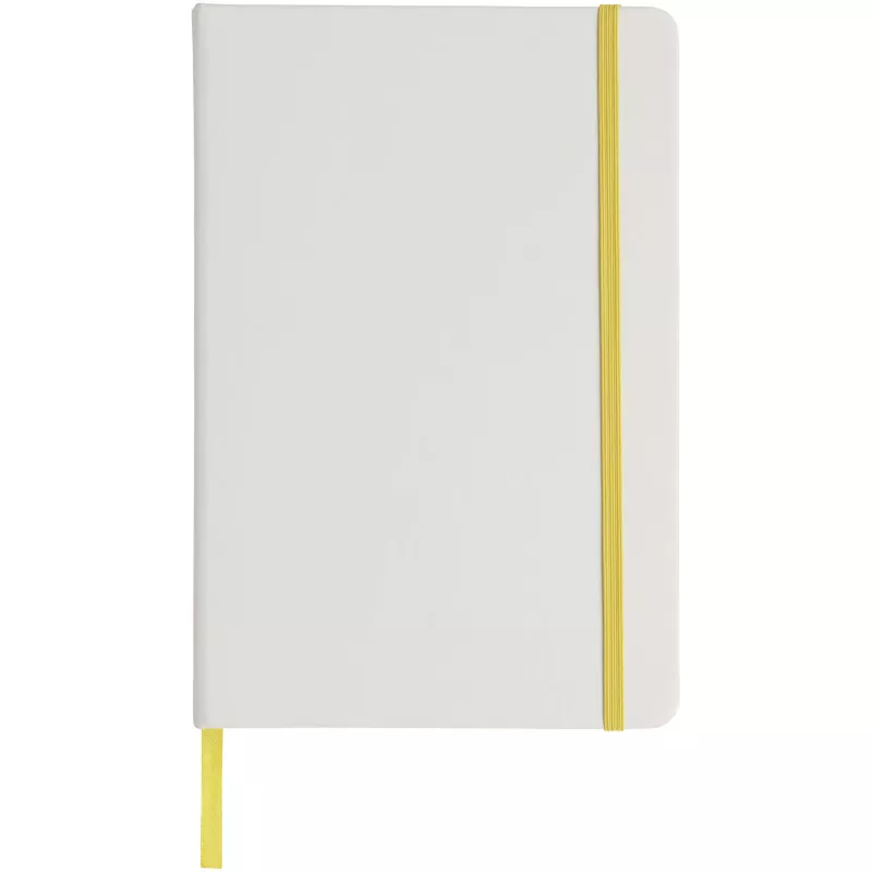 Biały notes A5 Spectrum z kolorowym paskiem - Biały-Żółty (10713505)