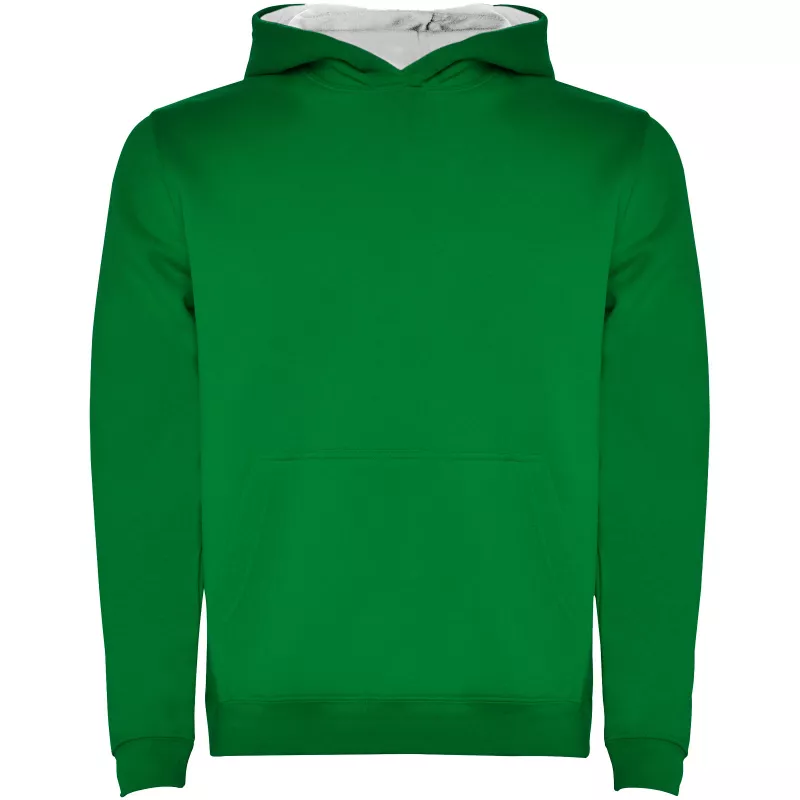 Dziecięca bluza z kapturem 280 g/m²  Roly Urban - Biały-Kelly Green (K1067-KEGREEN-WHITE)