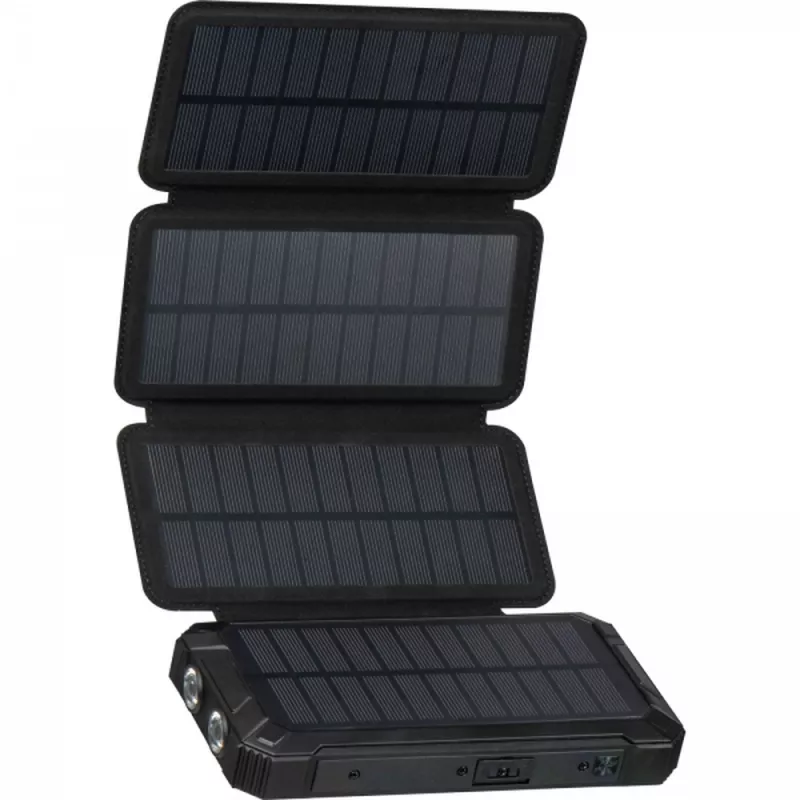 Power bank 20000 mAh solarny PETRA - czarny (3389903)