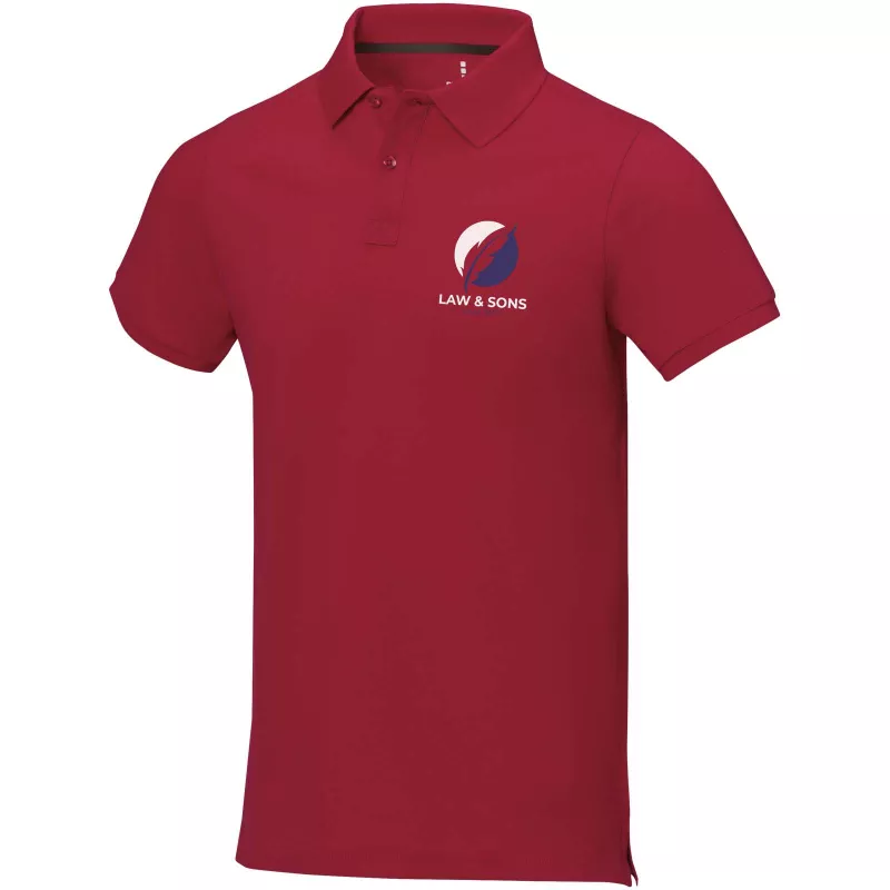 Męskie polo Calgary z krótkim rękawem - Czerwony (38080-RED)