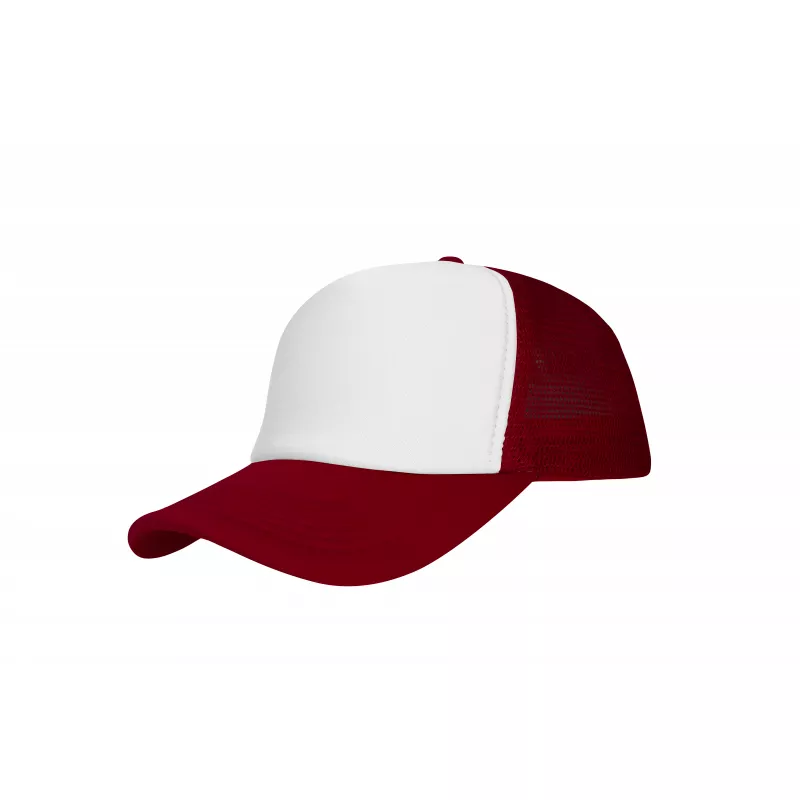 Czapka z daszkiem typu trucker z poliestru 120 g/m² #3803 - Biało-bordowy (HW-3803-WHITE/MAROON)