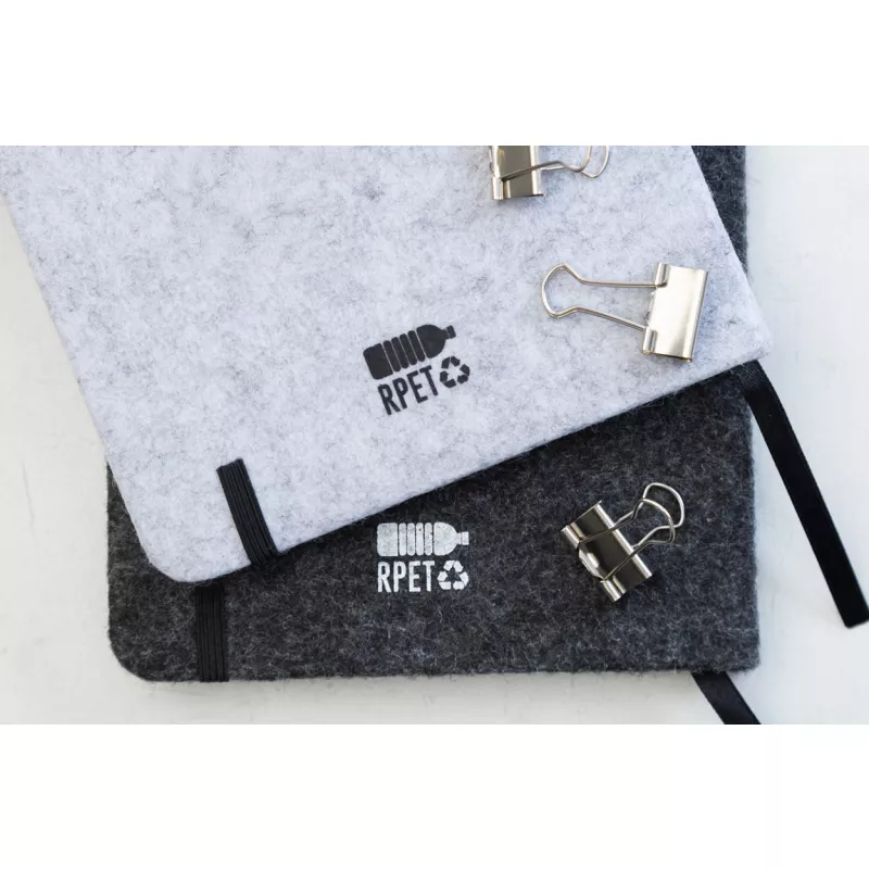 Refelt Note A5 Notes z okładką z filcu RPET - ciemno szary (AP808171-80)