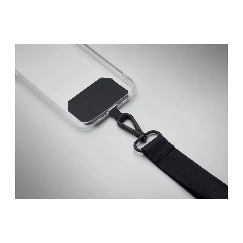 Smycz na telefon crossbody z poliestru CELESTE - Czarny (MO2122-03)