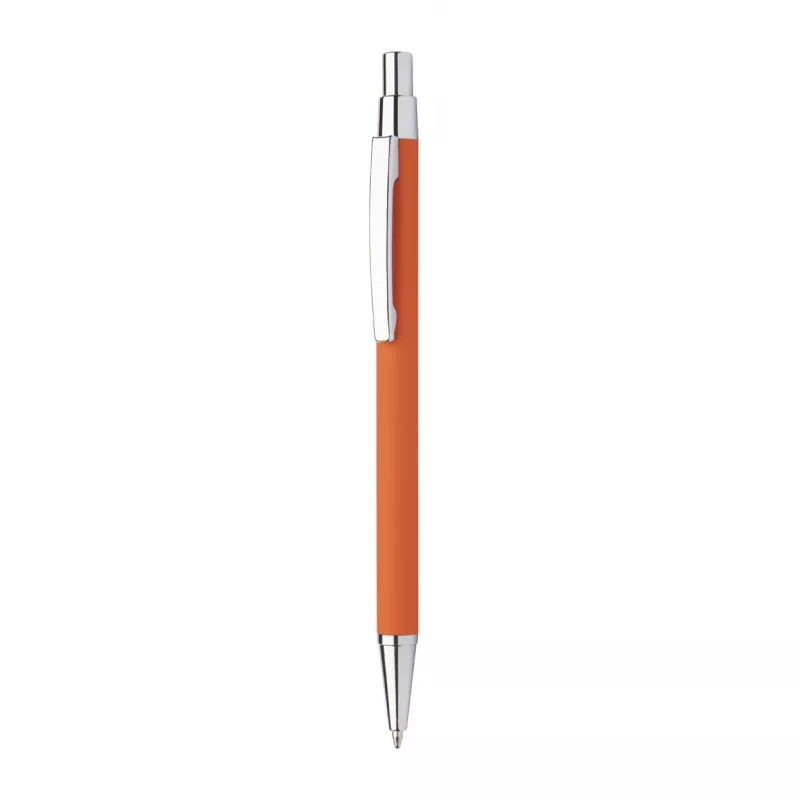 Długopis metalowy z lustrzanym grawerem Chromy - pomarańcz (AP845173-03)