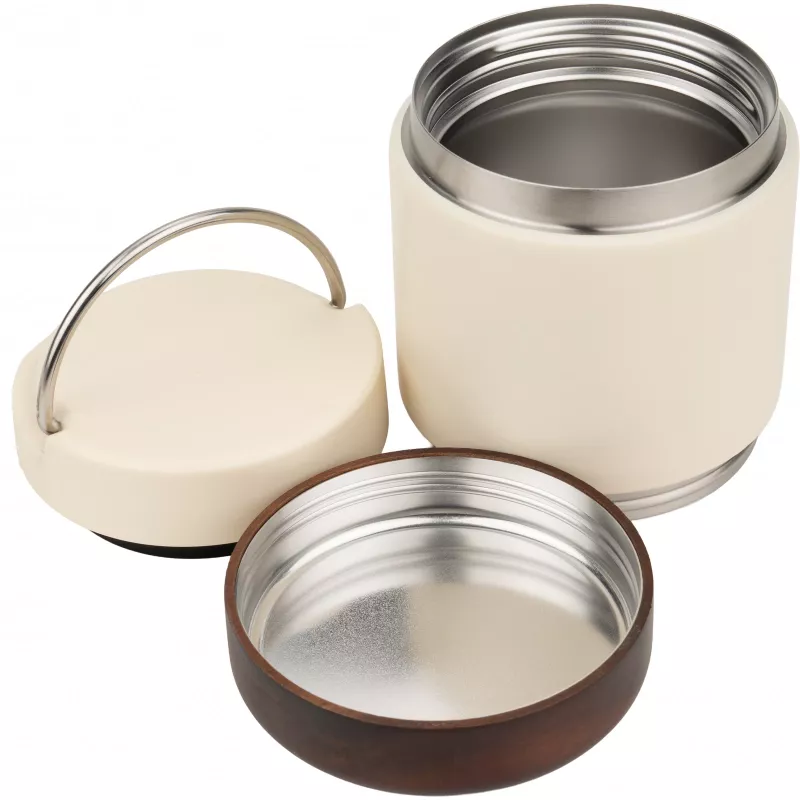 Lunch box termiczny stalowy z recyklingu PORTO CERVO MoLu 400 ml - biały (398306)