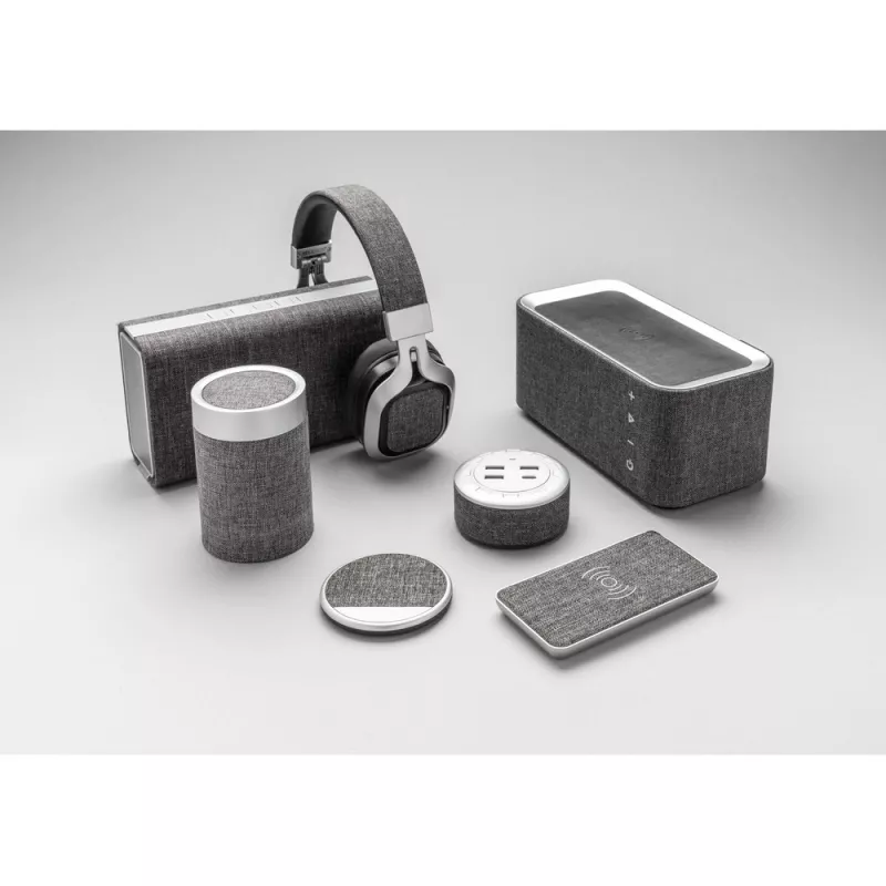 Głośnik bezprzewodowy 6W, ładowarka bezprzewodowa 5W Vogue - szary, czarny (P328.072)