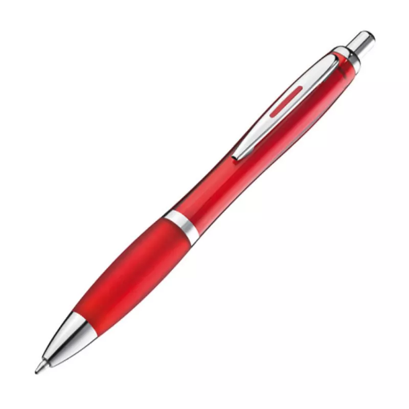 Długopis plastikowy reklamowy MOSCOW (transparentny) - czerwony (1168205)