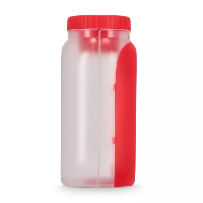 Pudełko na lunch z przegródką na sos, z łyżką i widelcem - czerwony (LT90427-N0021)