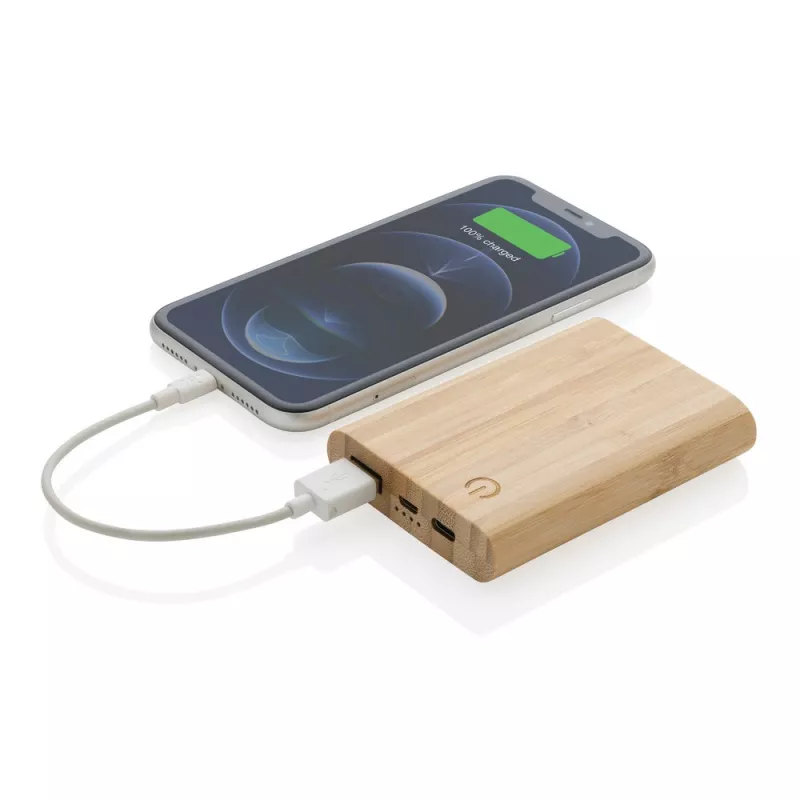 Bambusowy power bank 5000 mAh - brązowy (P322.259)