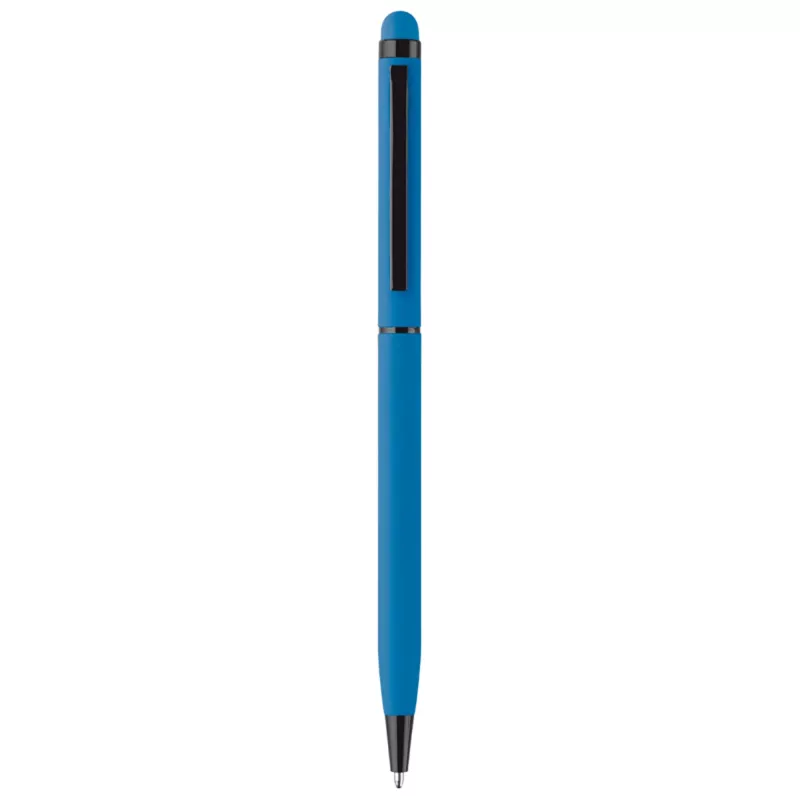 Długopis aluminiowy Stylus gumowany - niebieski (LT87761-N0011)